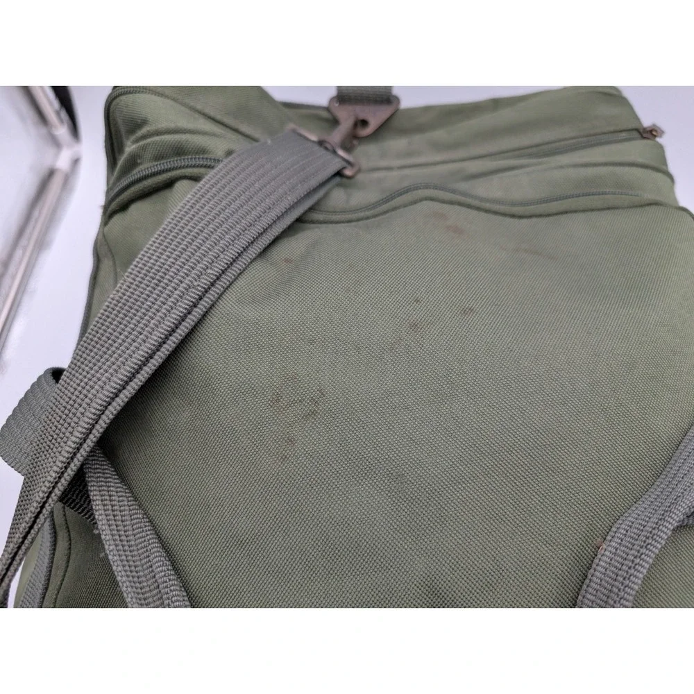 Vintage 90s JEEP Wrangler Army Green Large Duffle Bag Travel Luggage